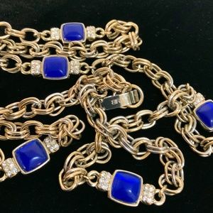 Banana Republic Link + Blue Glass Station Necklace.